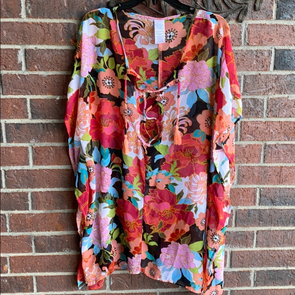 Time and tru swimsuit cover up size XL floral